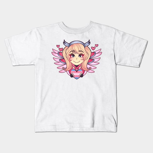 Pink Mercy Trans Pride Kids T-Shirt by danirc_art